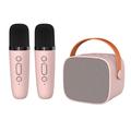 Enceinte Bluetooth karaoké pour enfants P2 avec 2 microphones - Rose