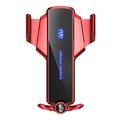P9 Electric Locking Car Air Outlet Phone Holder 15W Wireless Charger Universal Cellphone Bracket - Rouge