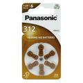 Piles pour appareils auditifs Panasonic 312/PR41 - 6 pièces