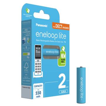 Panasonic Eneloop Lite Dect BK-4LCCE/2DE Batteries rechargeables AAA 550mAh - 2 Pcs.