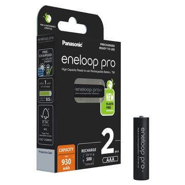 Panasonic Eneloop Pro BK-4HCDE/2BE Piles rechargeables AAA 930mAh - 2 Pcs.