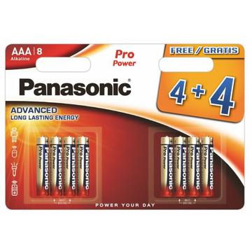 Piles alcalines Panasonic Pro Power LR03/AAA - 8 pièces