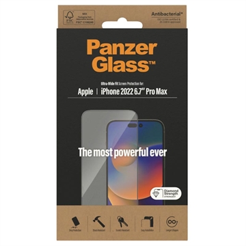 Protecteur d\'Écran iPhone 14 Pro Max PanzerGlass Ultra-Wide Fit - Noir