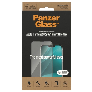 Protecteur d\'Écran iPhone 13 Pro Max/14 Plus PanzerGlass Ultra-Wide Fit - Noir