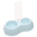 Pet Double Feeder Bowl with Water Bottle