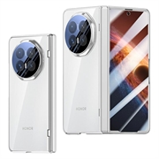 Coque Honor Magic V6 en plastique avec protecteur d'écran extérieur en verre trempé - Argenté