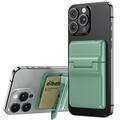 Porte-cartes magnétique en plastique avec support - Compatible MagSafe - Vert clair