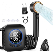 Douche de camping portable avec écran LCD intelligent et 5 réglages de pression - 8 000 mAh