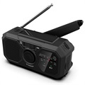 Radio d'urgence Portable à Manivelle Multifonctionnelle et Alarme SOS - Noir