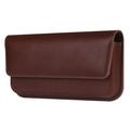 Étui horizontal en cuir avec double fermeture magnétique - 6.7"-6.9" - Marron