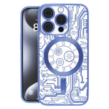 Coque iPhone 16 Plus Prio Elegant Mag avec protection de l\'objectif de l\'appareil photo - Bleue