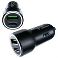 Chargeur Voiture Prio Fast Charge - USB-C, USB-A - Noir