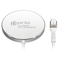 Chargeur Sans Fil Prio MagCharge 15W - iPhone 12/13/14 - Argent