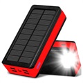 Chargeur Solaire Psooo PS-400 - 4xUSB-A, 30000mAh (Emballage ouvert - Excellent) - Rouge