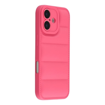 Coque iPhone 17 en TPU Antichoc Puffer Jacket - Rose vif