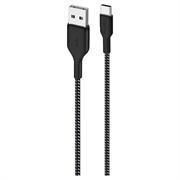 Câble USB-A / USB-C ultra-résistant Puro Fabric - 1,2 m, 30 W - Noir