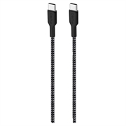 Câble USB-C / USB-C ultra-résistant Puro Fabric - 1,2 m, 30 W - noir