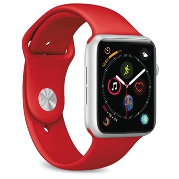Bracelet en Silicone Puro Icon Apple Watch Séries Ultra 2/Ultra/9/8/SE (2022)/7/SE/6/5/4/3/2/1 - 49mm/45mm/44mm/42mm - Rouge