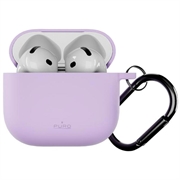 Étui en silicone Puro Icon pour AirPods 4 avec mousqueton - Violet