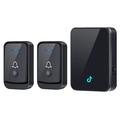 Ensemble de sonnette sans fil Q502 avec 2 émetteurs et 1 récepteur - Noir
