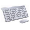 Ensemble mini-clavier et souris sans fil QH-001 2.4GHz - Disposition américaine - Argent