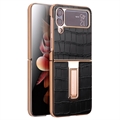 Qialino Croco Samsung Galaxy Z Flip4 Leder Beschichtet Hülle