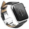 Bracelet en Cuir Qialino pour Montre Apple Watch Series Ultra 2/Ultra/9/8/SE (2022)/7/SE/6/5/4/3/2/1 - 49mm/45mm/44mm/42mm - Noir