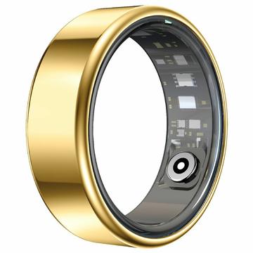 R99 Bague intelligente Fitness & Wellness avec boîtier de recharge - Taille : 11/20.7mm - Or