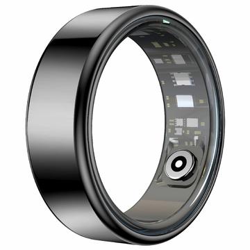 R99 Bague intelligente Fitness & Wellness avec étui de recharge - Taille : 9/19mm - Noir