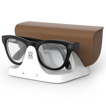 Station de charge rapide magnétique 2 en 1 AMVR CD3 Ray-Ban Meta Lunettes IA Gen 1/Gen 2 - Blanc