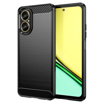 Coque Realme C67 4G en TPU Brossé - Fibre de Carbone