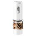 Moulin à épices électrique rechargeable avec réglage de la finesse de mouture - Blanc