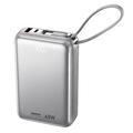 Batterie externe Remax AS-182-45 de 20000mAh avec câbles USB-C et Lightning - 45W - Argent