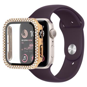 Coque Apple Watch SE (2022)/SE/6/5/4 en Décorative Strass avec Protecteur d\'écran - 40mm - Doré