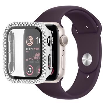 Coque Apple Watch SE (2022)/SE/6/5/4 en Décorative Strass avec Protecteur d\'écran - 40mm - Argenté