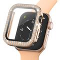 Coque Apple Watch SE (2022)/SE/6/5/4 en Décorative Strass avec Protecteur d'écran - 44mm - Rose Doré