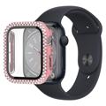 Coque Apple Watch Series 8/7 en Décorative Strass avec Protecteur d'écran - 41mm - Rose