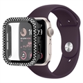 Coque Apple Watch SE (2022)/SE/6/5/4 en Décorative Strass avec Protecteur d'écran - 40mm - Noire