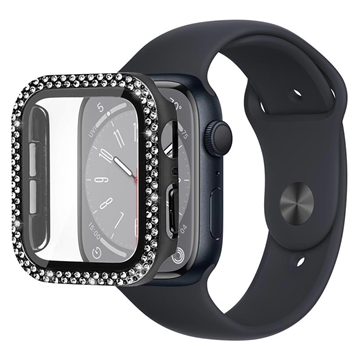 Coque Apple Watch Series 9/8/7 en Décorative Strass avec Protecteur d\'écran - 41mm - Noire
