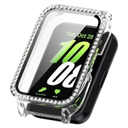 Coque Samsung Galaxy Fit3 en Décorative Strass avec Protecteur d'écran - Blanc transparent