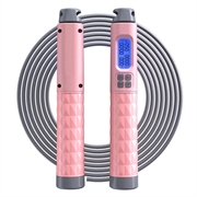 Corde à sauter réglable S09 avec compteur numérique de calories et de tours - Rose