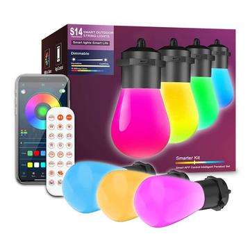 S14 Vintage Guirlandes lumineuses intelligentes 12m - 20 ampoules, RGBIC