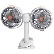 Ventilateur portable à double tête S19 avec clip et 5 vitesses