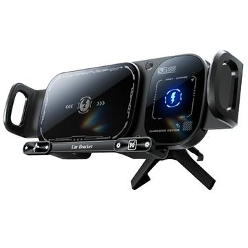 Chargeur sans fil double bobine SD01 15 W / Support de voiture - Noir