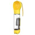 SH-01 Bouteille d'eau portable multifonctionnelle pour chien avec distributeur de sacs à crottes - Jaune