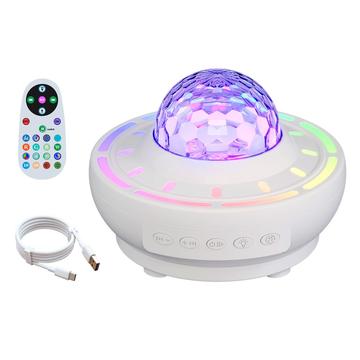 SSL001-C Lampe projecteur d\'étoiles portable et haut-parleur Bluetooth - Blanc