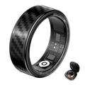 SY02 Bague intelligente avec motif en fibre de carbone - Taille : 19mm - Noir