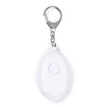 Porte-clés d\'alarme personnelle Safe Sound 130db Alarme d\'autodéfense Lampe de poche d\'urgence - Blanc
