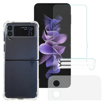 Set de Protecteurs Samsung Galaxy Z Flip4 Saii 3-en-1 - Clair