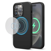 Coque iPhone 15 Pro Max en Silicone Liquide Saii Premium MagSafe - Noire